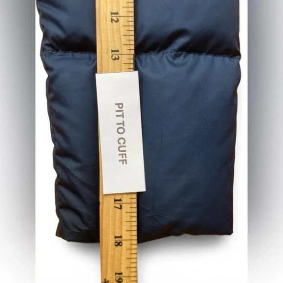 L.L. Bean Vintage Women’s Small DownTek Puffer Jacket Navy Blue Fitted Hooded - Picture 6 of 10